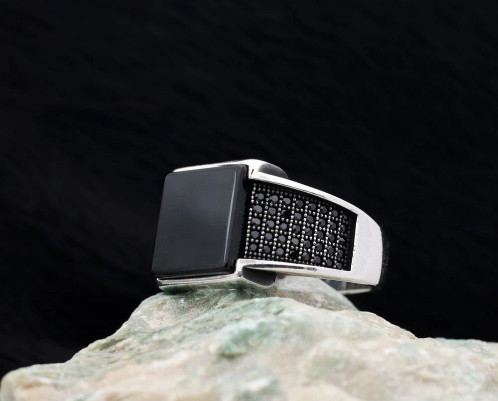 Timeless Black Square Onyx-925 Silver - Grace