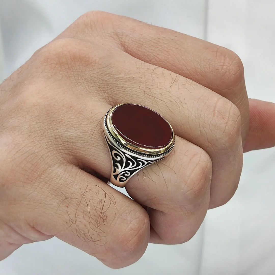 Classic Aqeeq Turkish-925 Silver Ring - Grace