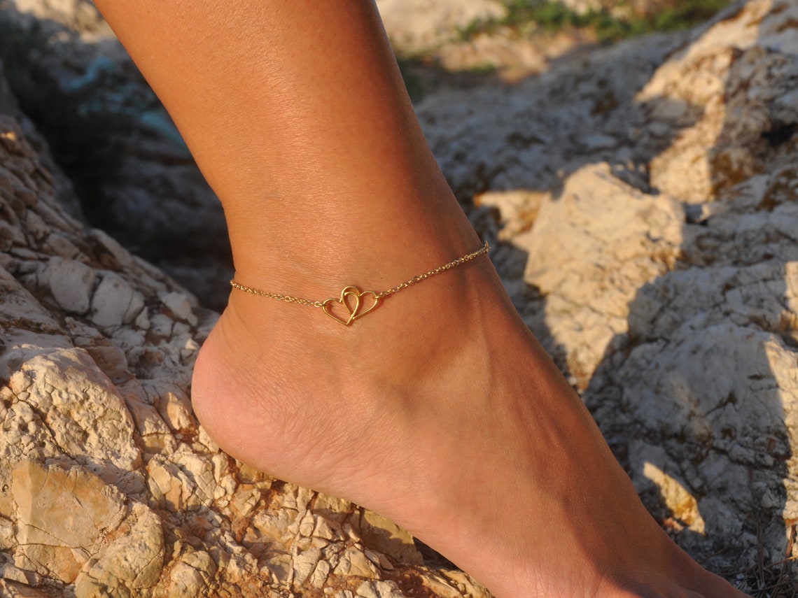 Double Heart Anklet - Grace