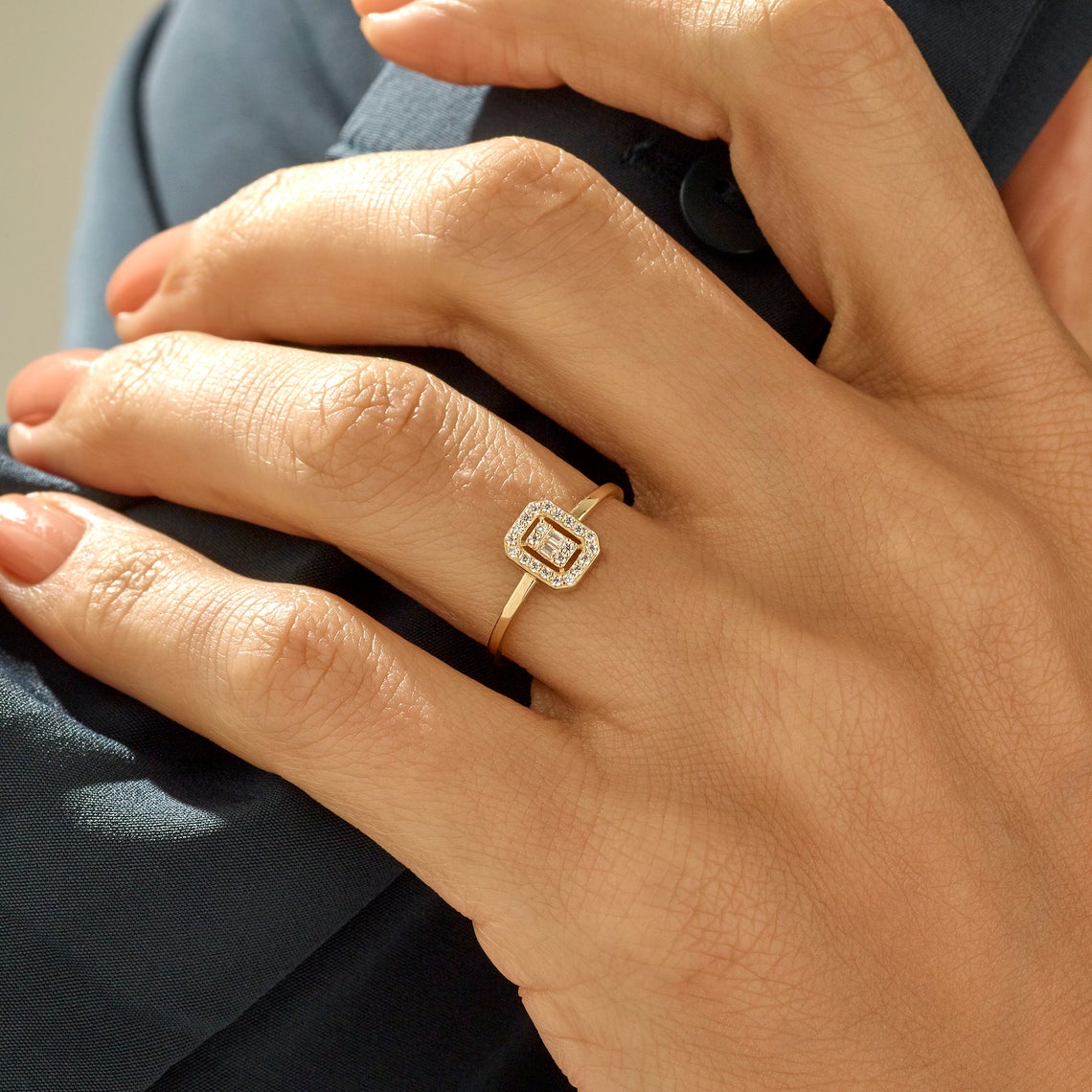 Rectangle Zircon Ring - Grace