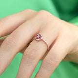 Gold Ruby Flower Petals Ring | 925 SILVER - Grace