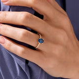 OVAL SAPPHIRE RING | 925 STERLING SILVER