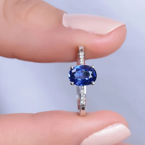 OVAL SAPPHIRE RING | 925 STERLING SILVER - Grace