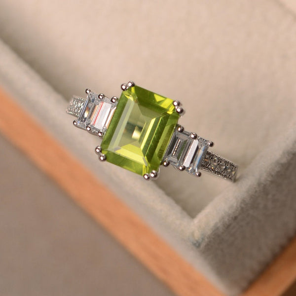 Peridot Promise Ring - Grace