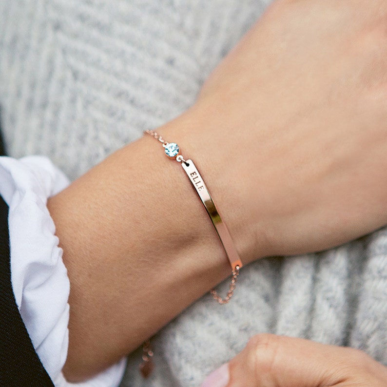 Diamond Bar Personalized Bracelet - Grace