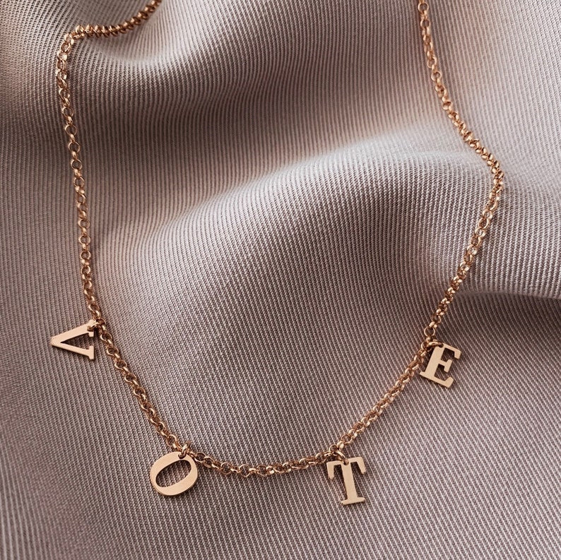 A to Z Dangle Letter Charms Choker Necklace - Grace