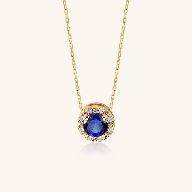 DAINTY BLUE SAPPHIRE NECKLACE - Grace