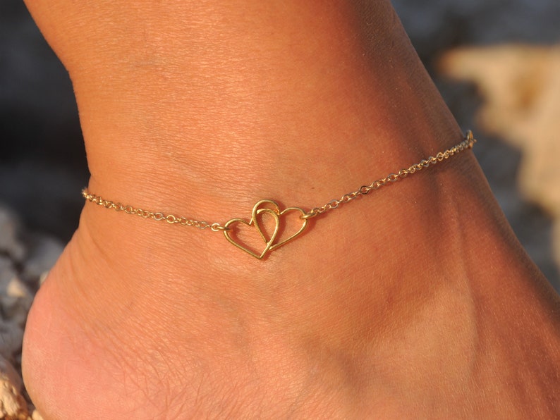 Double Heart Anklet - Grace