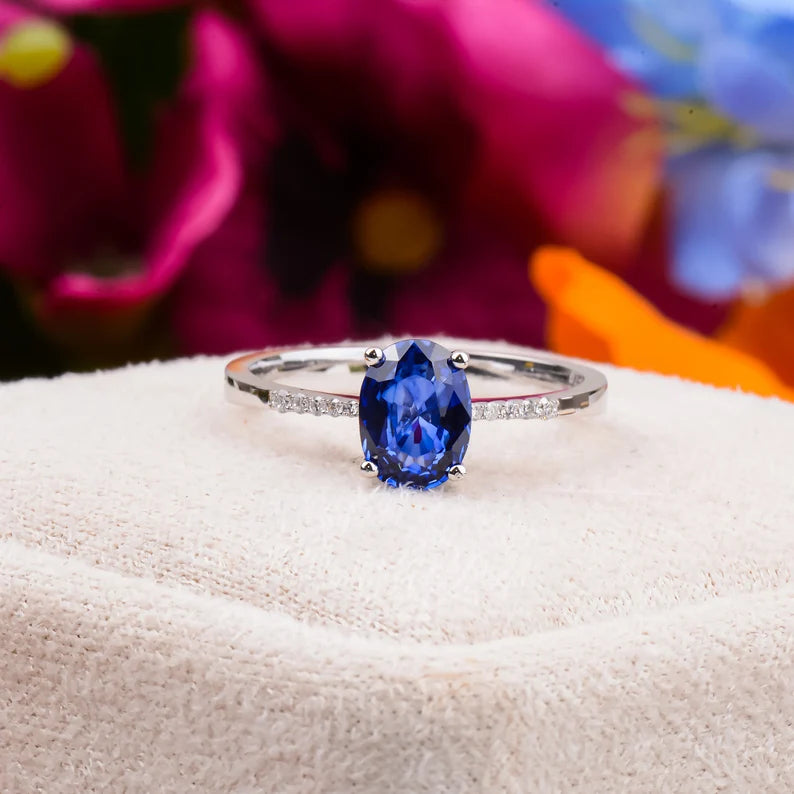OVAL SAPPHIRE RING | 925 STERLING SILVER - Grace