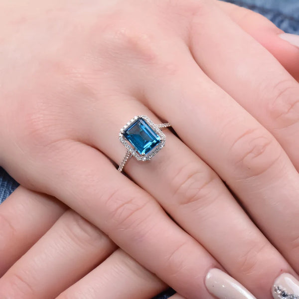 Blue stone 2025 silver ring price