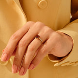 Grace Garnet Baguette Solitaire Ring | 925 Silver - Grace