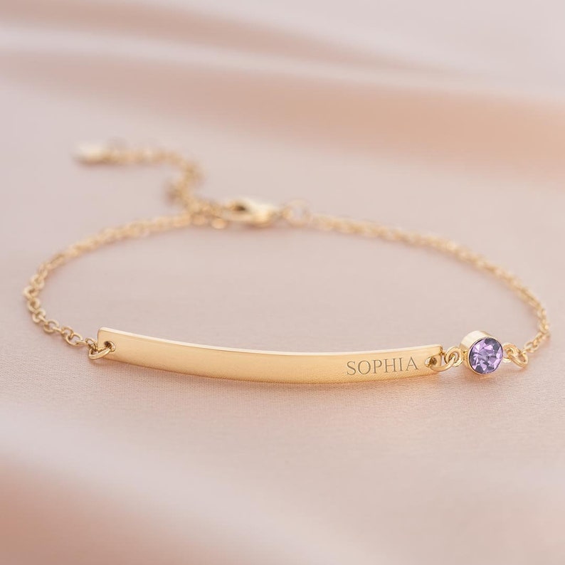 Diamond Bar Personalized Bracelet - Grace