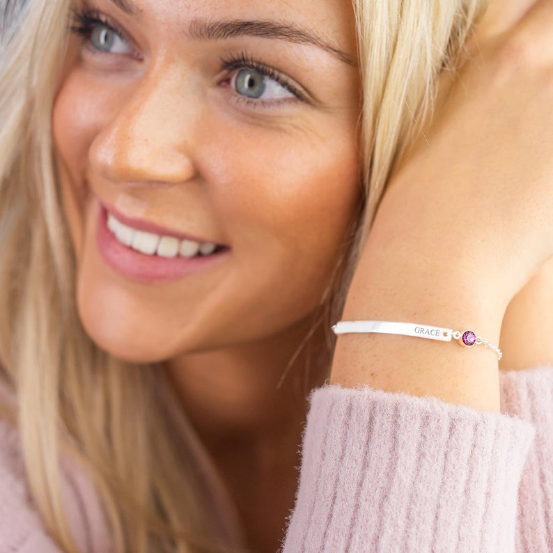 Diamond Bar Personalized Bracelet - Grace